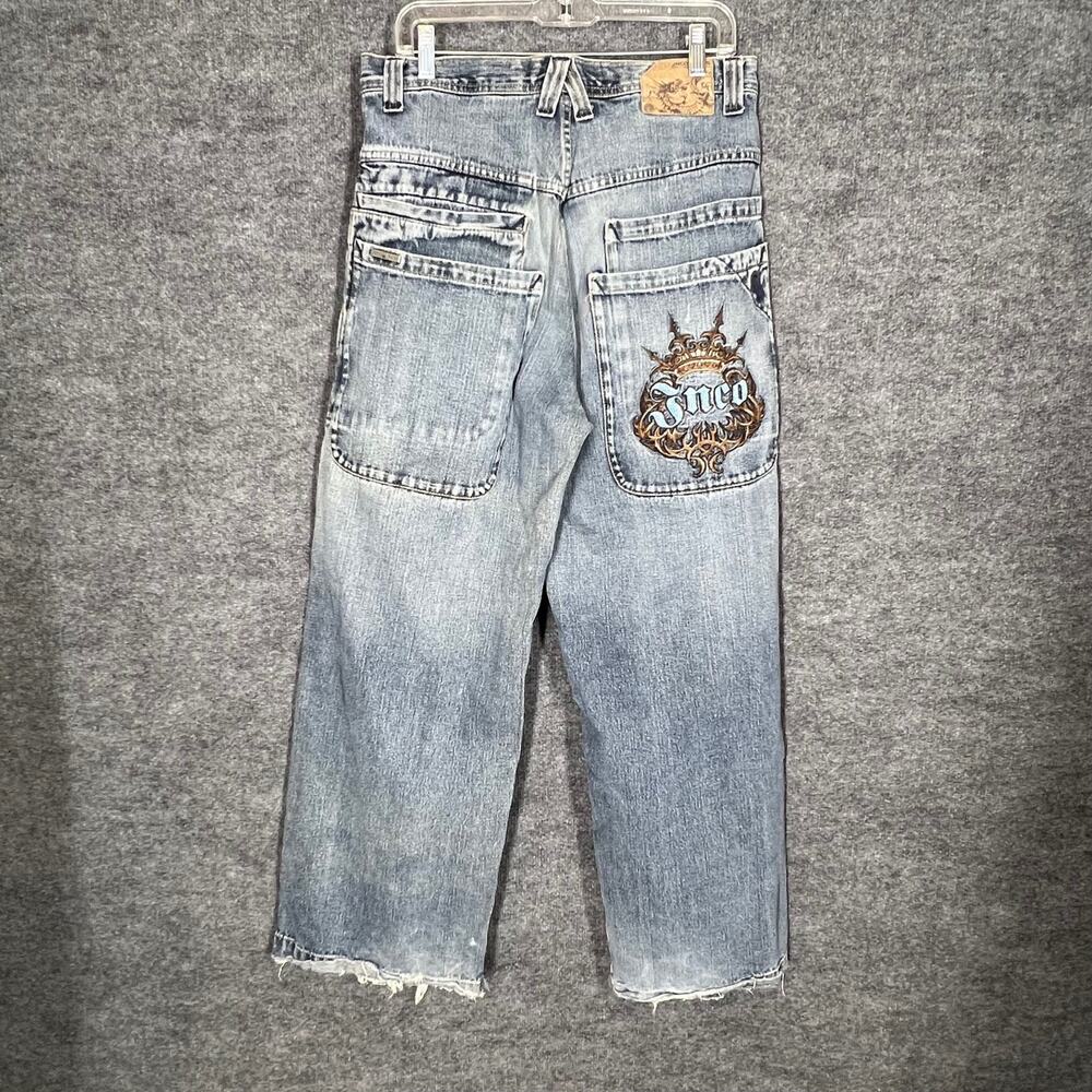 JNCO Denim Jeans Mens Sz 33x32 Blue Wide Leg Baggy Grunge Hip Hop Streetwear